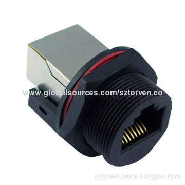 RJ45 Waterproof 1 Port Jack with 30 Milli Ohms Contact Resistance